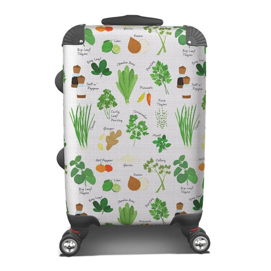 Hardshell Suitcase: Green Seasoning Pattern [Herbs and Spices]