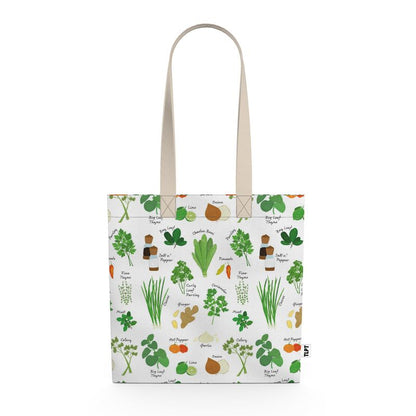 Organic Cotton Tote Bag: Green Seasoning Pattern [Herbs and Spices]