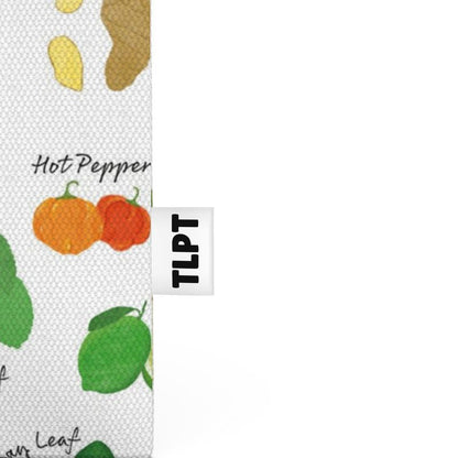 Organic Cotton Tote Bag: Green Seasoning Pattern [Herbs and Spices]