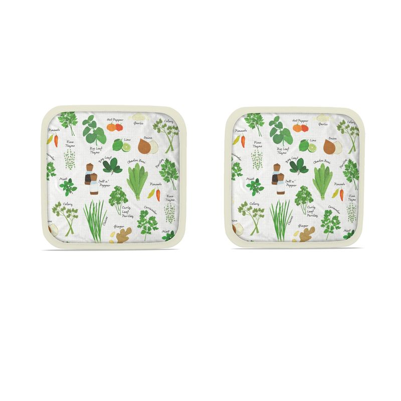 Pot Holders: Green Seasoning Pattern [Herbs and Spices]