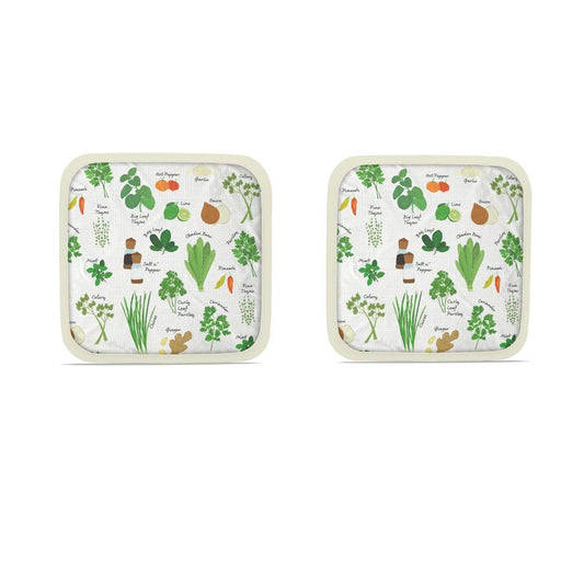 Pot Holders: Green Seasoning Pattern [Herbs and Spices]