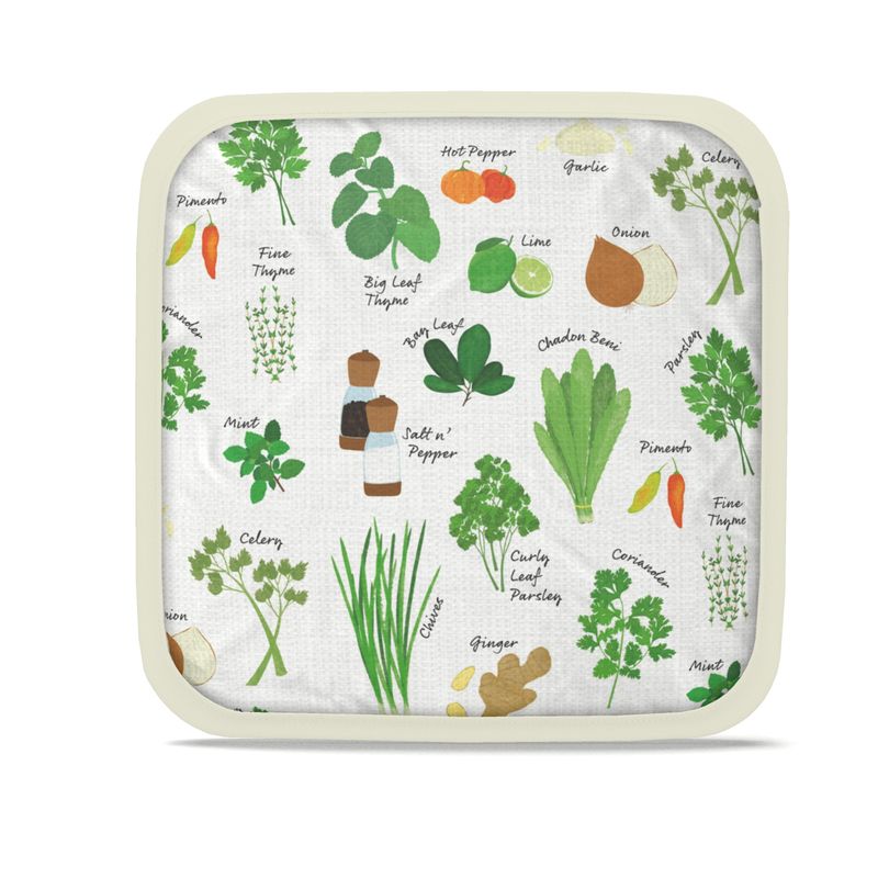 Pot Holders: Green Seasoning Pattern [Herbs and Spices]