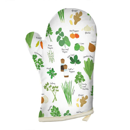 Oven Gloves: Green Seasoning Pattern [Herbs and Spices]