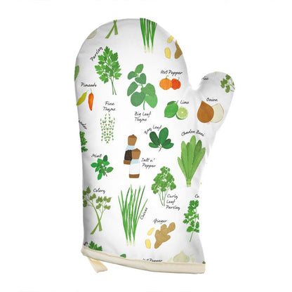 Oven Gloves: Green Seasoning Pattern [Herbs and Spices]