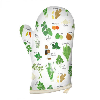 Oven Gloves: Green Seasoning Pattern [Herbs and Spices]