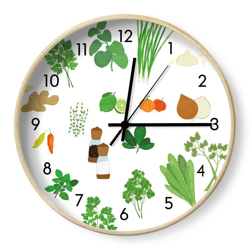 Wall Clock: Green Seasoning [Herbs and Spices]