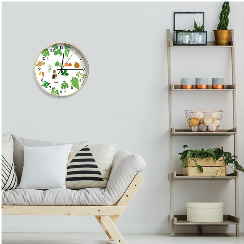 Wall Clock: Green Seasoning [Herbs and Spices]