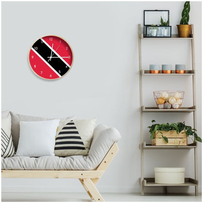 Wall Clock: Trinidad and Tobago Flag Design