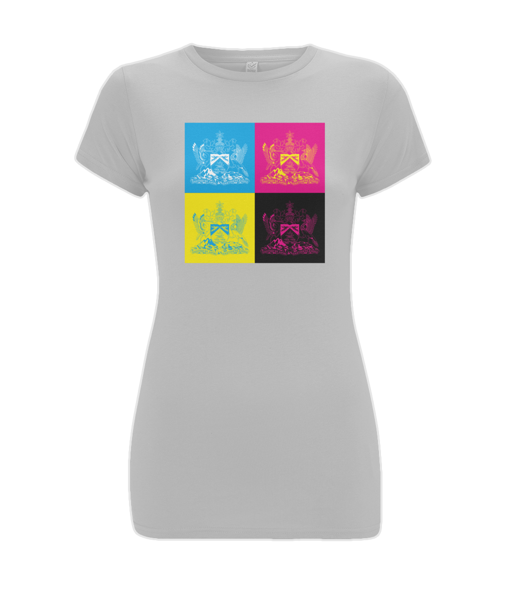 Women's Stretch T-Shirt: T&T Coat of Arms [Pop]