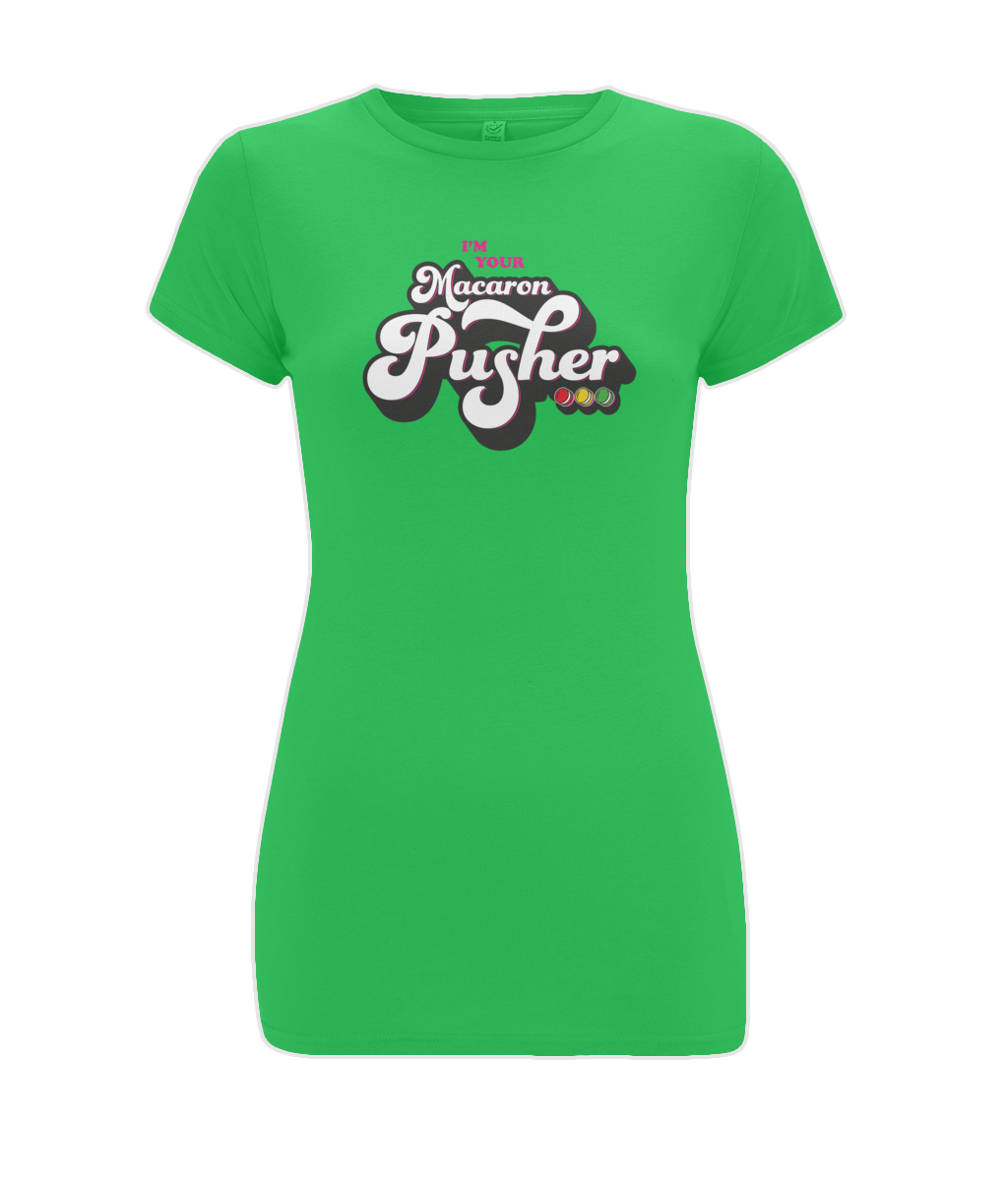 Women's Stretch T-Shirt: Macaron Pusher