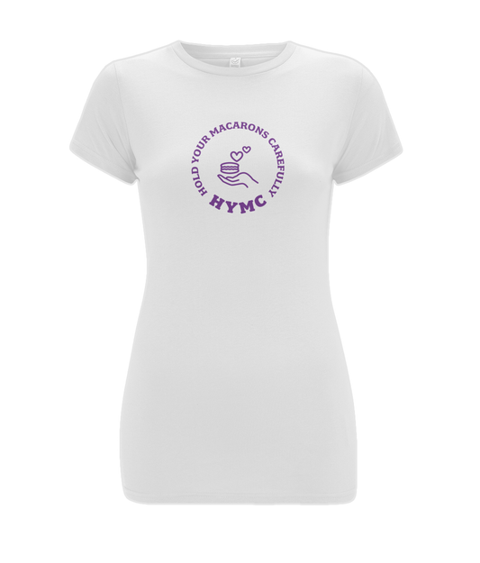 Women's Stretch T-Shirt: HYMC Badge Centre [Purple]