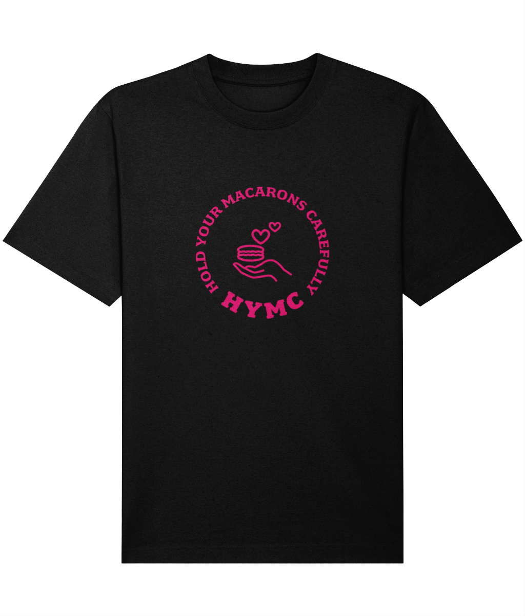 Relaxed Heavy T-shirt: HYMC Badge Centre [Pink]