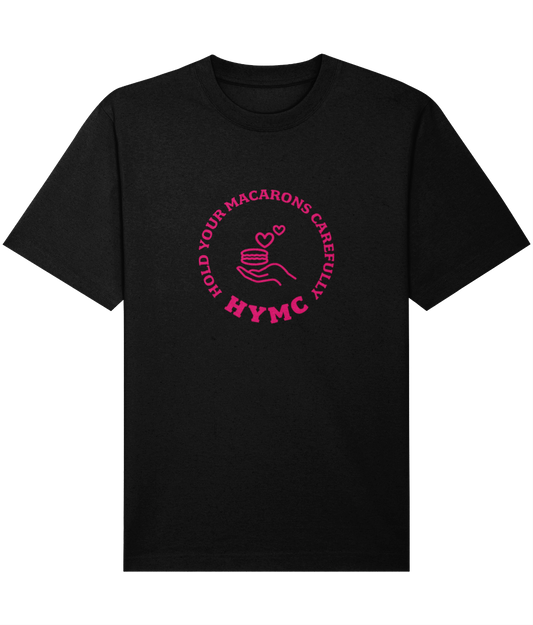 Relaxed Heavy T-shirt: HYMC Badge Centre [Pink]