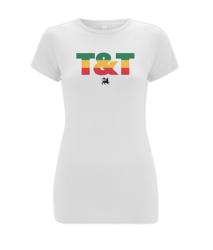 Women's Stretch T-Shirt: T&T Ice Gold and Green