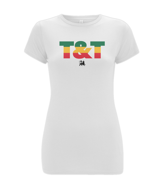 Women's Stretch T-Shirt: T&T Ice Gold and Green