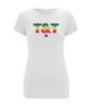 Women's Stretch T-Shirt: T&T Ice Gold and Green