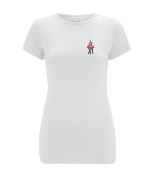 Women's Stretch T-Shirt: Doubles Man [pocket design]