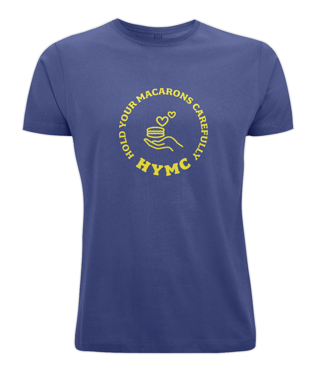 Men's Stretch T-Shirt: HYMC Badge Centre [yellow]