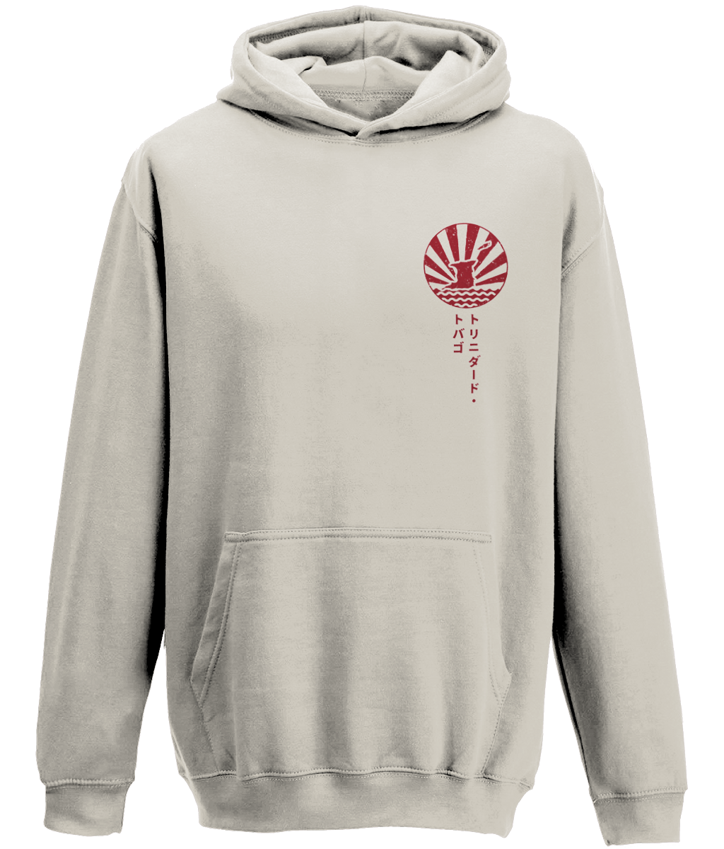 College Hoodie: T&T Sun and Sea badges [Japanese Style Print] [Back + Front]