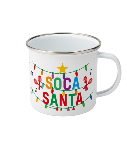 Enamel Mug 12oz: Soca Santa