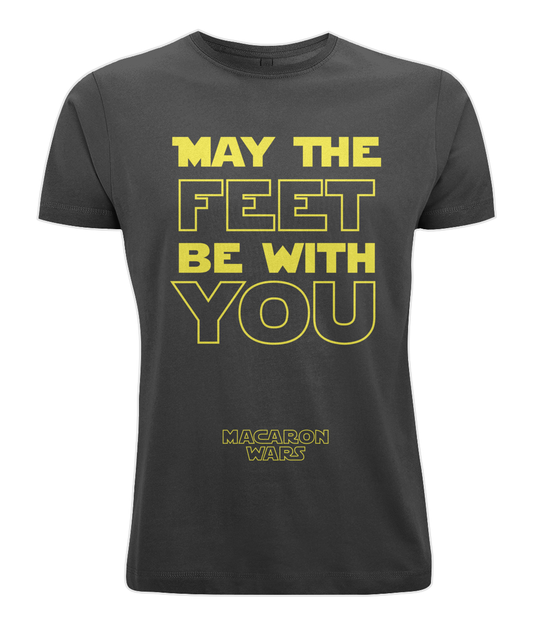 Men's Stretch T-Shirt: Macaron Wars - May the feet be with you