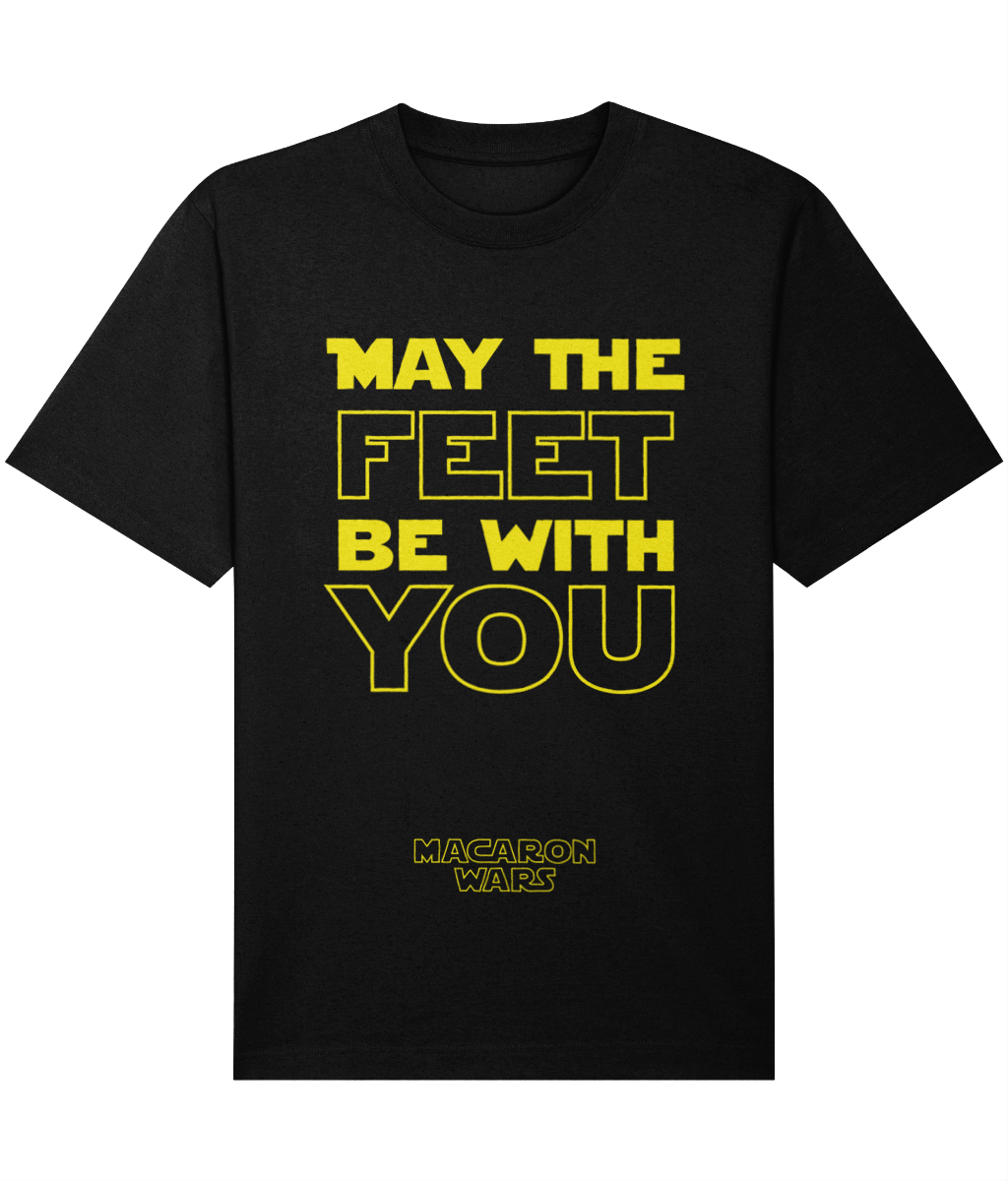 Relaxed Heavy T-shirt: Macaron Wars - May the feet be with you
