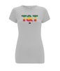 Women's Stretch T-Shirt: T&T Ice Gold and Green