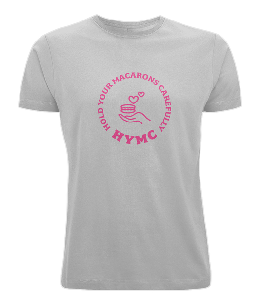 Men's Stretch T-Shirt: HYMC Badge Centre [Pink]