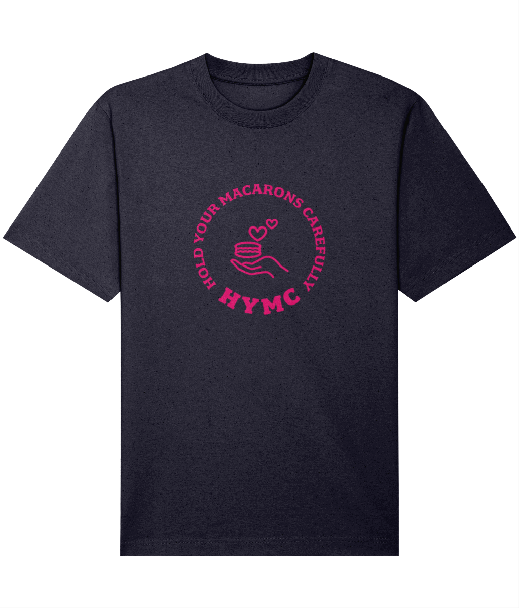 Relaxed Heavy T-shirt: HYMC Badge Centre [Pink]