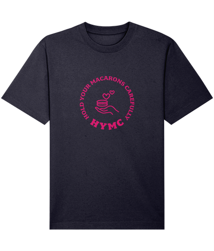 Relaxed Heavy T-shirt: HYMC Badge Centre [Pink]