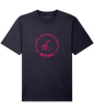 Relaxed Heavy T-shirt: HYMC Badge Centre [Pink]