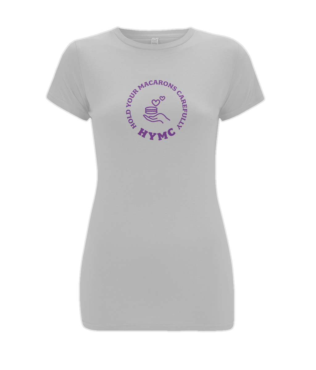 Women's Stretch T-Shirt: HYMC Badge Centre [Purple]