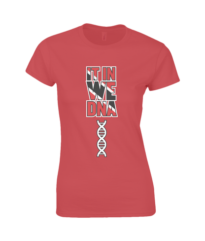 Women's Premium Cotton T-Shirt: T&T DNA  [Red/White/Black]