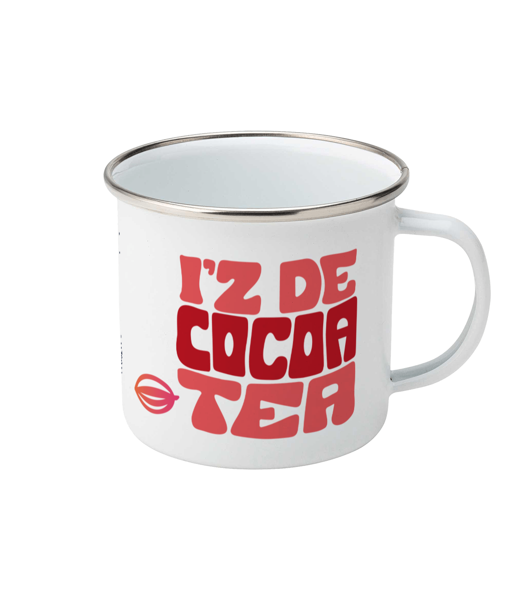 Enamel Mug 12oz: Iz de Cocoa Tea