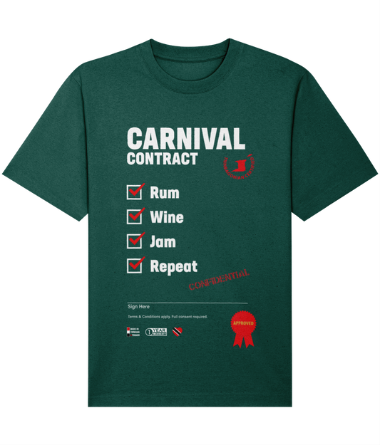 Relaxed Heavy T-shirt: Carnival Contract [on drk]